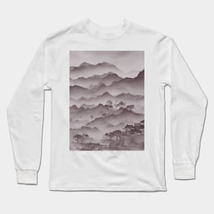 chinese town painting Long Sleeve T-Shirt